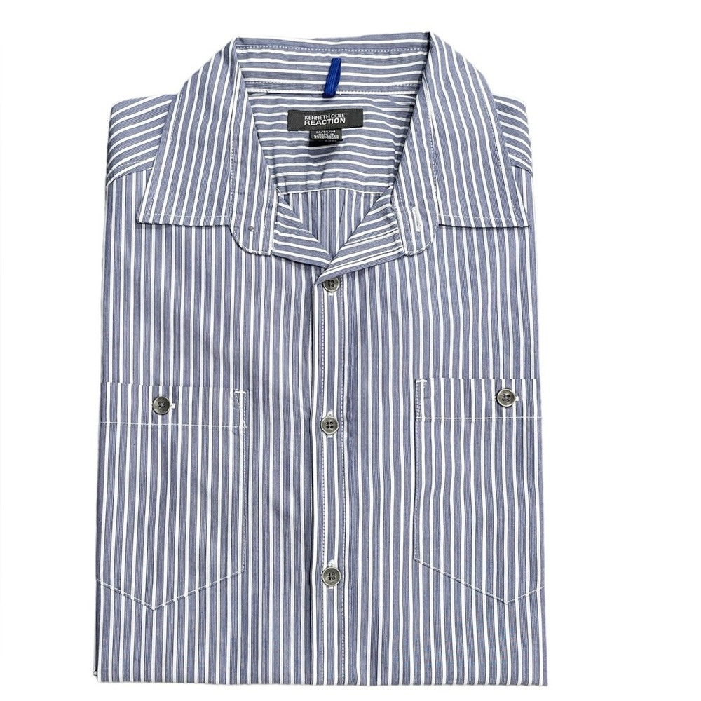 Kenneth Cole Reaction men’s short shirt striped M